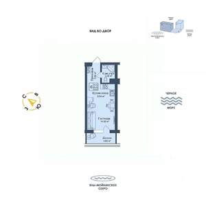 Студия квартира, вторичка, 31м2, 1/12 этаж