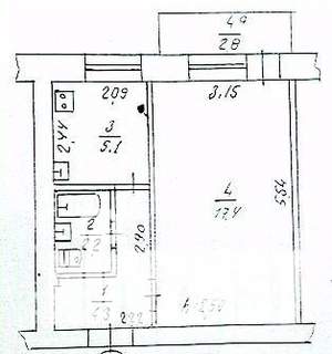 1-к квартира, вторичка, 30м2, 5/5 этаж