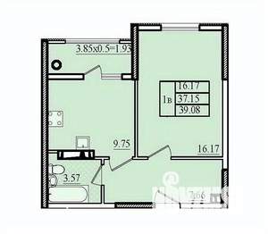 1-к квартира, вторичка, 39м2, 3/8 этаж