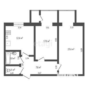 2-к квартира, вторичка, 67м2, 4/10 этаж