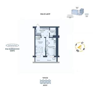 1-к квартира, вторичка, 52м2, 7/12 этаж