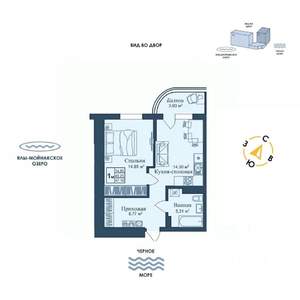 1-к квартира, вторичка, 47м2, 2/12 этаж