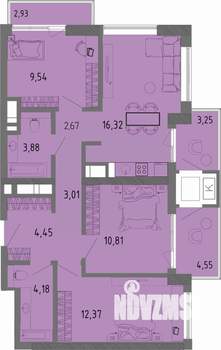 3-к квартира, вторичка, 70м2, 14/16 этаж