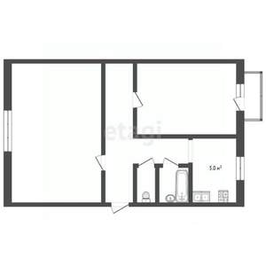 2-к квартира, вторичка, 47м2, 2/5 этаж