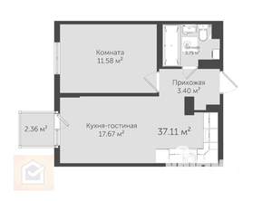 1-к квартира, вторичка, 37м2, 2/4 этаж