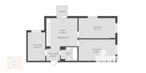3-к квартира, сданный дом, 66м2, 3/6 этаж