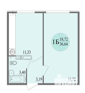 1-к квартира, вторичка, 37м2, 4/8 этаж