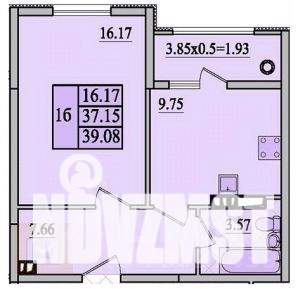 1-к квартира, вторичка, 36м2, 5/9 этаж