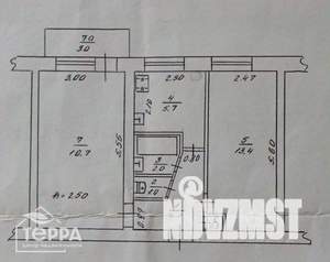 2-к квартира, вторичка, 43м2, 4/5 этаж