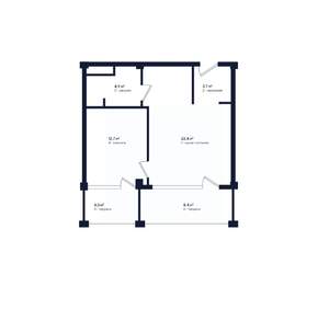 1-к квартира, вторичка, 56м2, 3/3 этаж