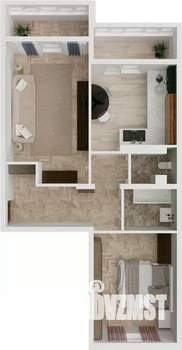 2-к квартира, строящийся дом, 62м2, 5/8 этаж