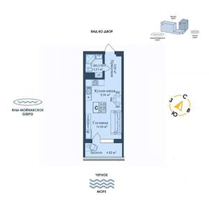 Студия квартира, вторичка, 31м2, 2/12 этаж
