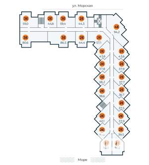 1-к квартира, строящийся дом, 57м2, 5/7 этаж