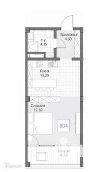 1-к квартира, вторичка, 45м2, 8/15 этаж