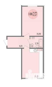1-к квартира, вторичка, 44м2, 4/8 этаж