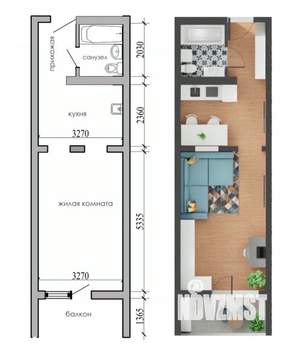 1-к квартира, вторичка, 34м2, 4/12 этаж