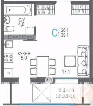 Студия квартира, вторичка, 32м2, 7/9 этаж