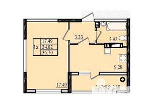 1-к квартира, вторичка, 37м2, 6/8 этаж