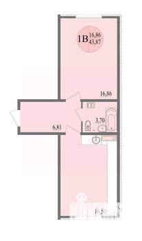 1-к квартира, вторичка, 44м2, 4/8 этаж
