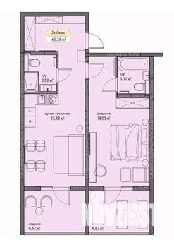 Студия квартира, вторичка, 65м2, 4/9 этаж