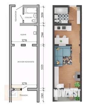 1-к квартира, вторичка, 34м2, 5/12 этаж