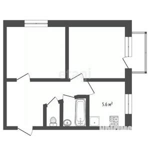 2-к квартира, вторичка, 40м2, 5/5 этаж