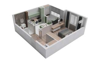 1-к квартира, вторичка, 39м2, 1/8 этаж