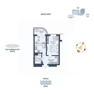 1-к квартира, вторичка, 44м2, 11/12 этаж
