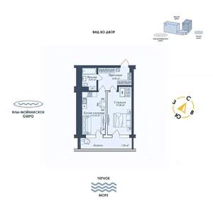1-к квартира, вторичка, 52м2, 9/12 этаж