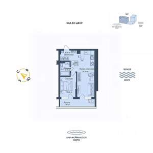 1-к квартира, вторичка, 52м2, 1/12 этаж