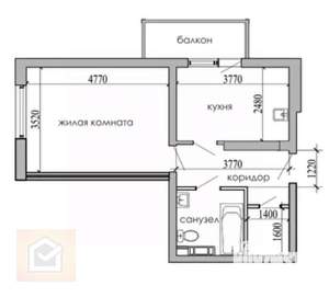 Студия квартира, вторичка, 39м2, 4/12 этаж