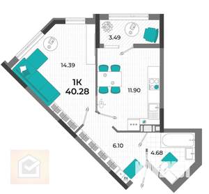 1-к квартира, вторичка, 40м2, 4/6 этаж