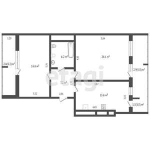 2-к квартира, вторичка, 72м2, 5/5 этаж