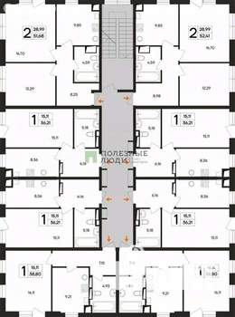2-к квартира, вторичка, 52м2, 3/4 этаж