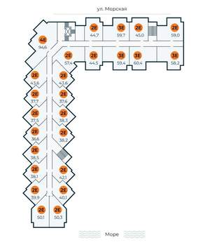 1-к квартира, вторичка, 44м2, 4/7 этаж