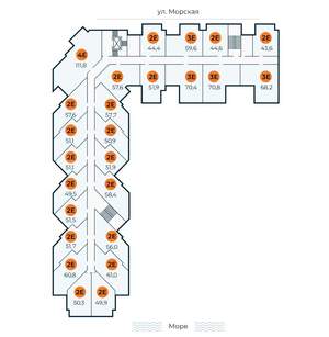 1-к квартира, вторичка, 50м2, 2/7 этаж