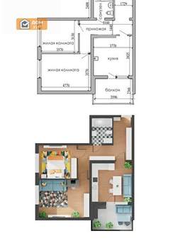 1-к квартира, вторичка, 49м2, 7/12 этаж