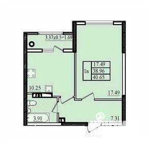 1-к квартира, вторичка, 41м2, 2/8 этаж
