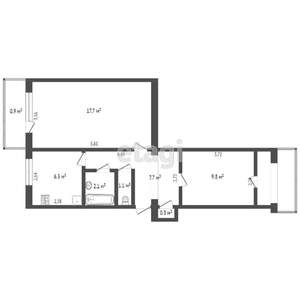 2-к квартира, вторичка, 46м2, 4/5 этаж
