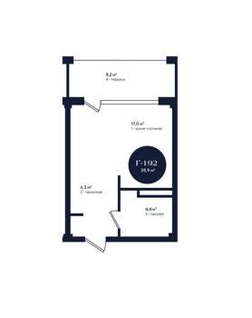 Студия квартира, вторичка, 36м2, 3/3 этаж