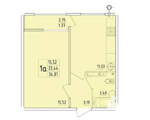 1-к квартира, вторичка, 35м2, 5/8 этаж
