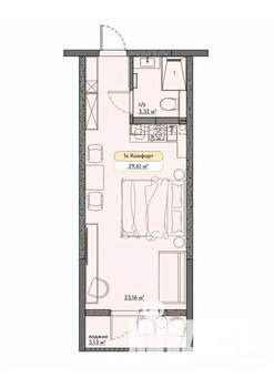 Студия квартира, вторичка, 30м2, 8/9 этаж