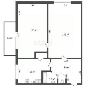 2-к квартира, вторичка, 40м2, 4/5 этаж