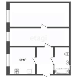 2-к квартира, вторичка, 34м2, 2/2 этаж