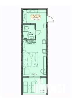 Студия квартира, вторичка, 29м2, 8/9 этаж