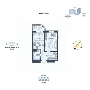1-к квартира, вторичка, 44м2, 5/12 этаж