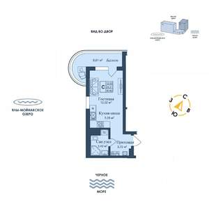 Студия квартира, вторичка, 31м2, 3/12 этаж