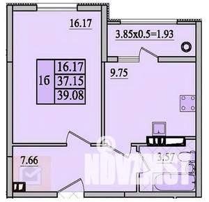 1-к квартира, вторичка, 36м2, 5/9 этаж