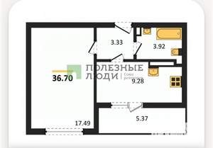 1-к квартира, вторичка, 37м2, 3/8 этаж