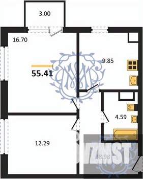 2-к квартира, вторичка, 55м2, 3/4 этаж